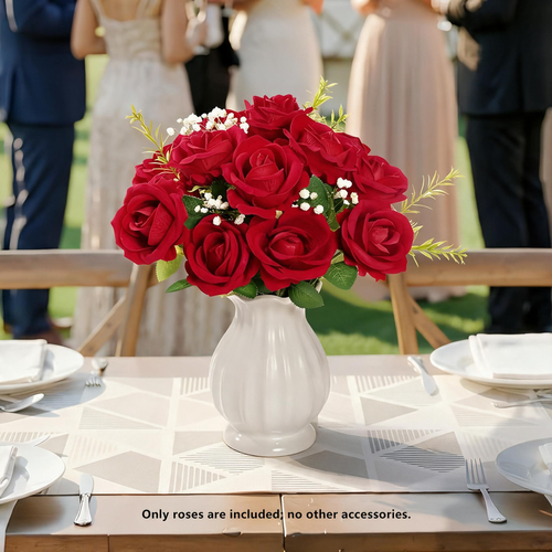 15pcs Realistic Artificial Rose Bouquet for Weddings, Birthdays, and More for Floral Arrangements and Home Decor