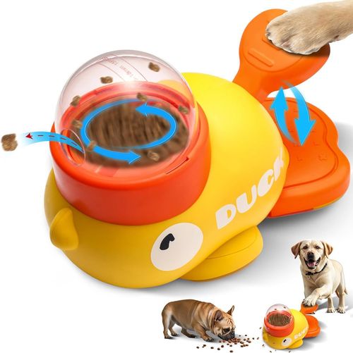 ABS Material Plastic Smart Washable Duck Shaped Interactive Toy Dog Snack Educational Slow Feeder Toy