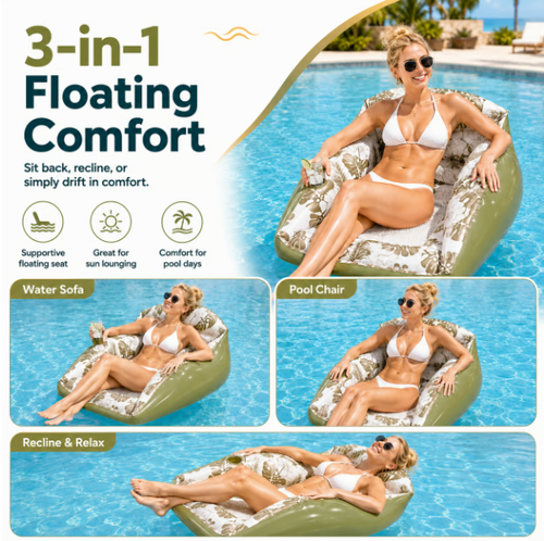3-in-1 Inflatable Pool Lounge Chair