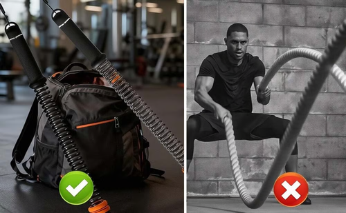 Adjustable Ropeless Battle Ropes Training(Black-A pair)