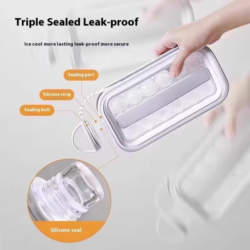 Portable Ice-Making Mold Pitcher Transparent Silicone Ice Cube Mold 2-In-1 Foldable Lce Making Water Bottle Tool Ice Tray