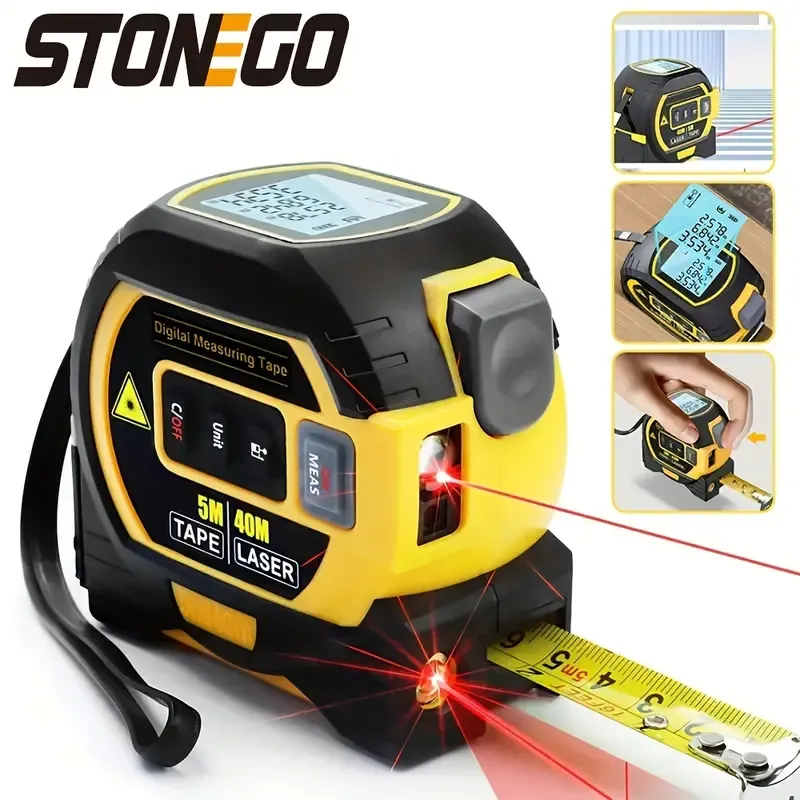 High Precision Steel 3-in-1 Infrared Laser Tape Measure Tool