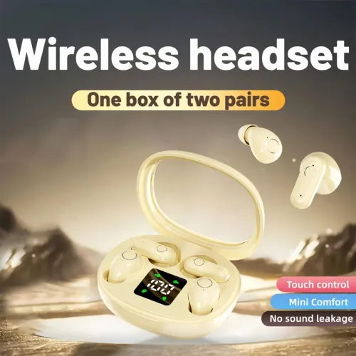 Wireless Bluetooth Headphones 2 Pairs Invisible Earbuds With Mic Sleep Sports Earphones