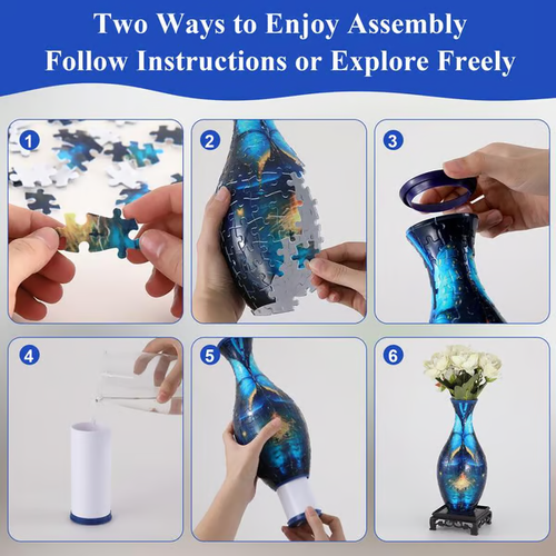 🎄Early Christmas 49% OFF🎅3D Puzzle Vase: Unique Print Design + Easy Assembly 🖼️