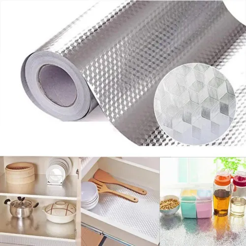 Kitchen anti oil sticker self-adhesive aluminum foil and water resistant stickers used for countertop drawer cabinet