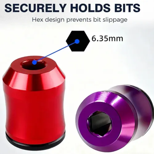 3-in-1 Screwdriver Head Magnetic Ring,Strong Magnetic Screw Ring,6.35 mm Magnetic Screw Ring Bit for Hex Screwdriver