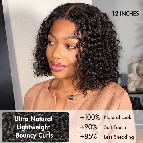 Water Wave Half Wig Invisible Hairline Beginner Friendly