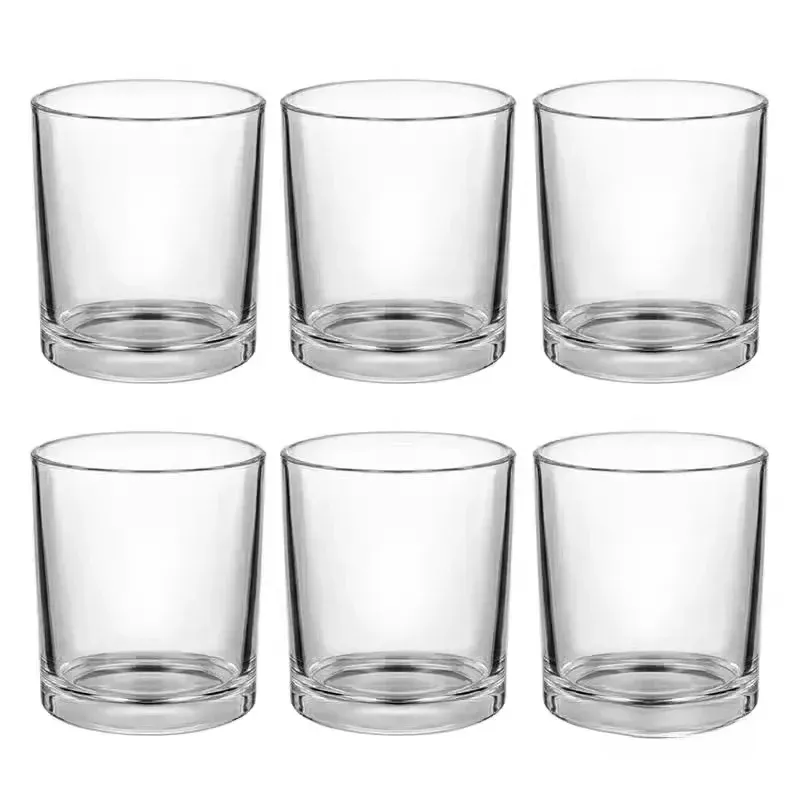 10PCS Tempered glass cup Hotel Thickened Heat Resistant Glass Beer Cup Antibacterial Straight Body Tea Cup for Business Traveling Group Buy