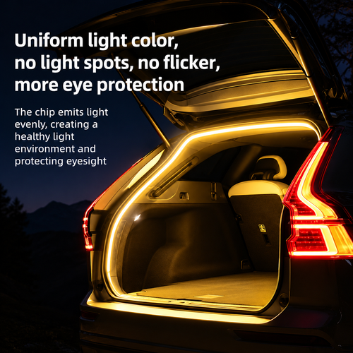 Car high brightness trunk lighting ambient light interior decoration LED wiring free automatic sensing tailgate light strip