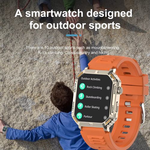 Sports smartwatch BT call fitness tracker 1.96-inch full touch screen smart men's bracelet ﻿