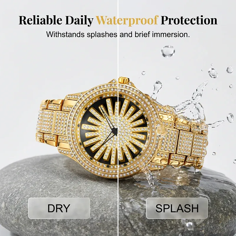 ⌚ 40% OFF NOW! ⚡Men's Iced-Out Rotating Dial Watch