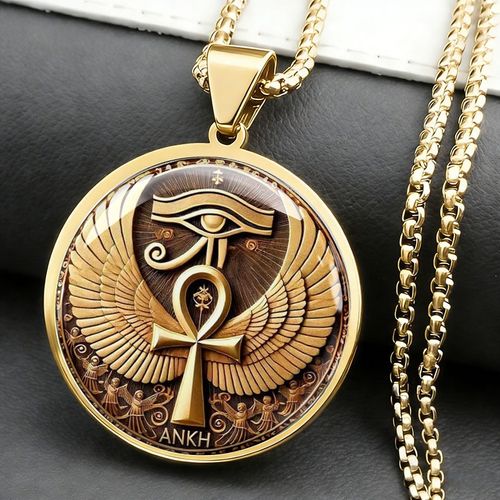 Winged Eye of Horus Totem – Men's Vintage Mystical Pendant