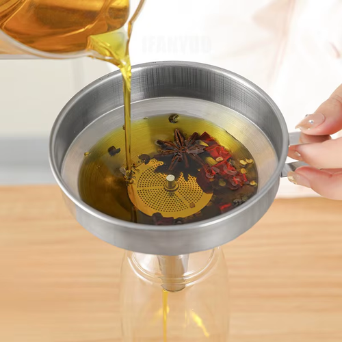 3-Piece Stainless Steel Funnel Set (includes a strainer to filter out oil residue)