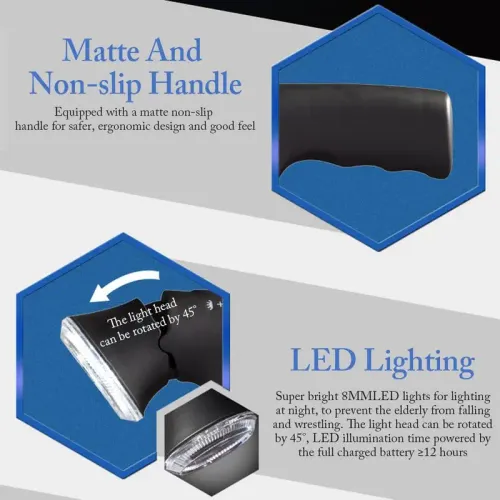 1pcs Telescopic Folding Cane With Alarm LED Walking Trusty Sticks cushionable Elder Crutches Elder Cane for outdoor travel