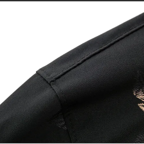 2026 men's new style short-sleeved shirt lapel single-breasted gold-hot stamping print summer tops breathable trendy men's wear