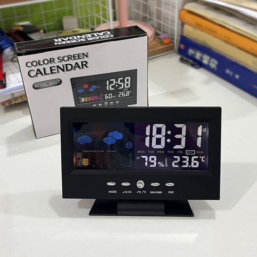 Voice-controlled color screen weather alarm clock