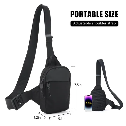Mini Chest Bag  Casual Sling Shoulder Crossbody Pack Nylon Waterproof for Outdoor Running Cycling Travel Phone Bags