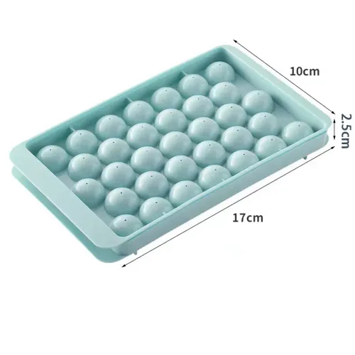 （Ice Cube Tray Set）Set of Two 33Cavity Ice Ball Molds RefrigeratorSpecific Ice Makers with LidsMini Round Ice Cube Trays Ideal for Cocktails and Whiskey