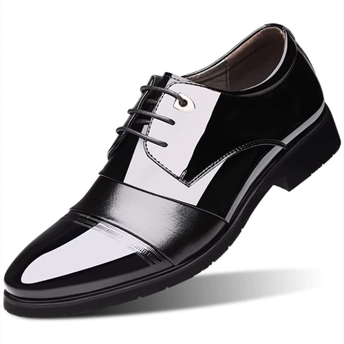 Men Dress Shoes Patent Leather Men Shoes Luxury Pointed Toe Oxford Shoes Men Wedding Party Shoe Business Soft Sole Casual Shoe