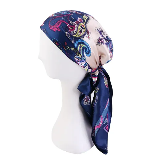 Satin Square Scarf Women Muslim Hijab Elegant 2025 Print Silk Neckerchief Shawl Wraps Headband Handle Hair Accessories Bandana