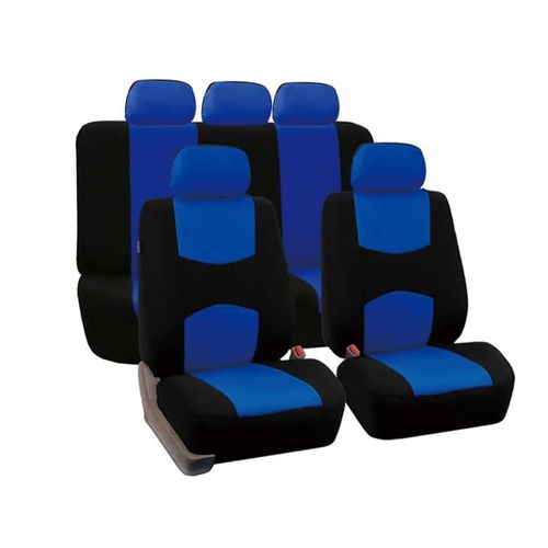 Universal 9-Piece Flat-Woven Fabric Car Seat Cover Set (Suitable for All Seasons, Fits 5-Seater Vehicles)