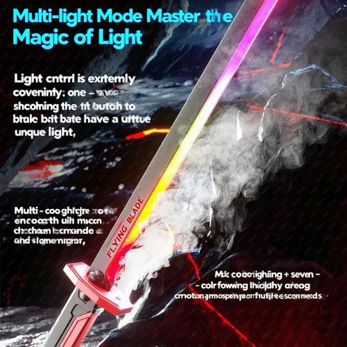 Colorful Streamer Glowing Sparkblade Sword Toys with Spark & Smoke Effect Light Sword Collectible Cosplay Katana Sword Prop Toys