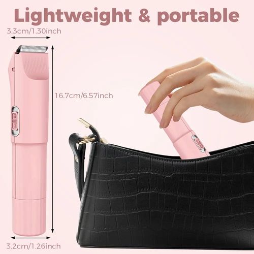 Women's Electric Bikini Trimmer & Body Shaver Dual Head Ceramic Blades Painless Wet Dry Use for Face Body Quick Smooth Cordless USB Fast Charge Gift