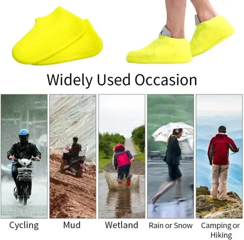 2 pairs of waterproof silicone shoe covers