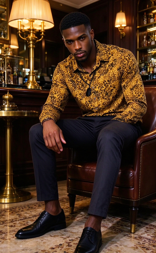 Yellow leopard print shirt