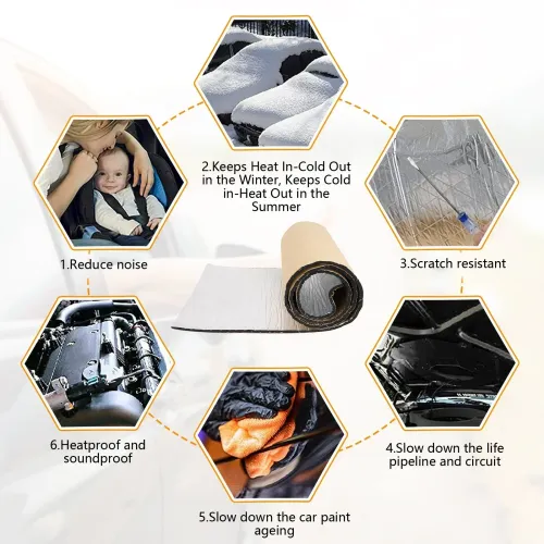 10pcs Multi Purpose Self-Adhesive Soundproofing Cotton And Aluminum Foil Car Cover Soundproofing And Noise Reduction
