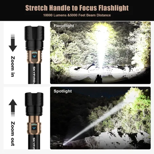 High-powered flashlight, ultra-bright laser, outdoor spotlight, long-range laser beam for patrolling