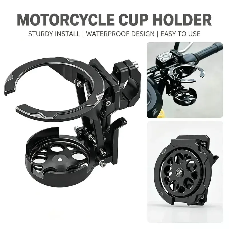 2PCS Folding Design Motorbike Water Cup Holder Sturdy Anti‑Shake Drink Bottle Mount For Scooter E‑Bike Road Bike Cycling Supplies