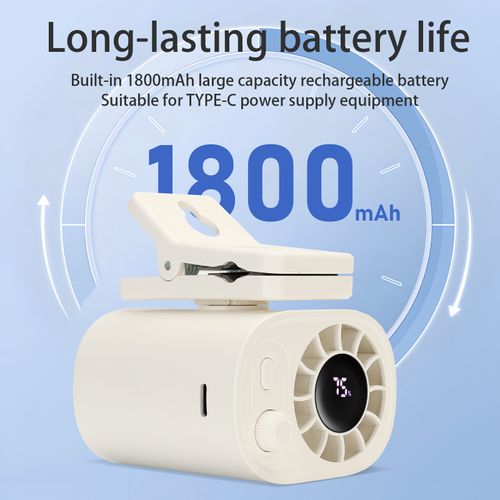 2025 Multifunctional USB Charging Small Plastic Umbrella Desktop Clip Fan Waist Clip Continuously Variable Speed for Home and Car Use