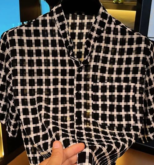 Luxury Plaid Men Short Sleeve Shirt