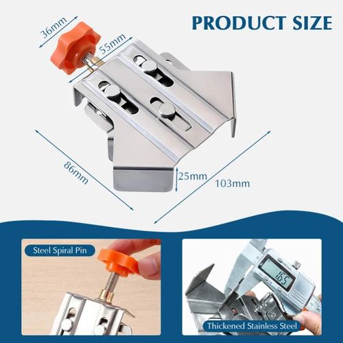 Adjustable Stainless Steel Right Angle Clamp Upgraded Design for Flexibility（1 PC）