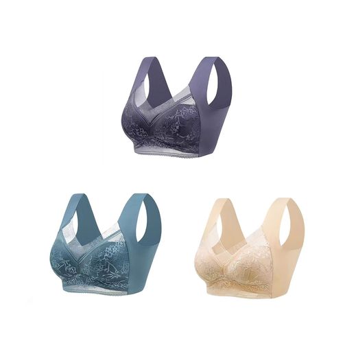 4 pieces of sweet mesh transparent lace flower underwear in plus size