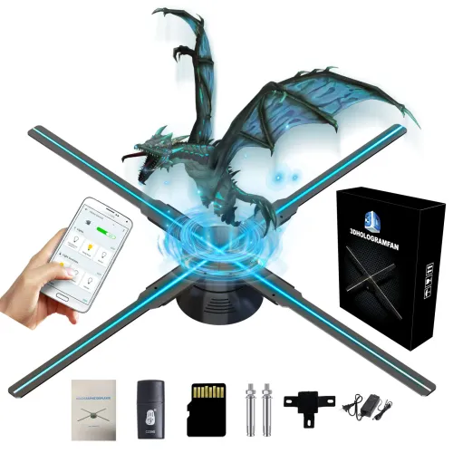 Naked Eye 3D Holographic Fan Screen Stereo Display Suspended Projection Light Suspended Imaging Advertising Machine LED