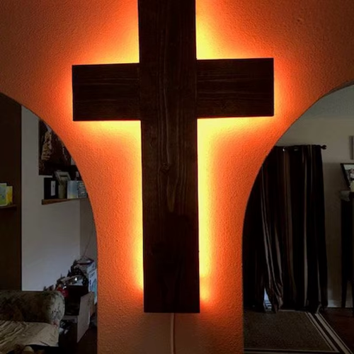 Creative Cross Night Light USB Colorful Remote Control Creative Wall Lamp Home Decoration Lighting Fixture Cable 2 Meters