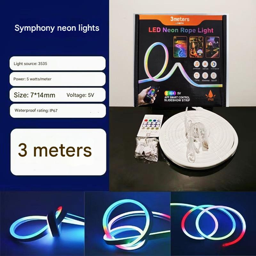 Intelligent APP with neon lights, IC flow lights, music and voice control synchronization