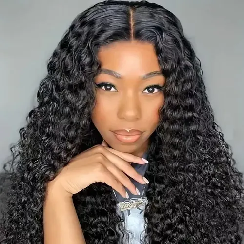 Curly hairline, glue-free curly lace synthetic wig with natural-looking 20-inch length