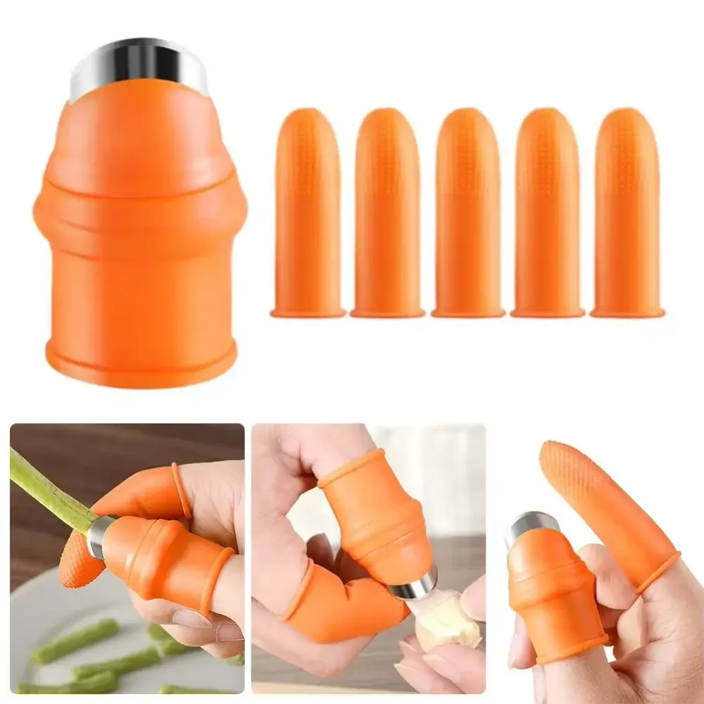 12Pcs-2Set Silicone Thumb Knife Finger Protector Vegetable Harvesting Knife Plant Blade Scissors Cutting Rings Garden Supplies
