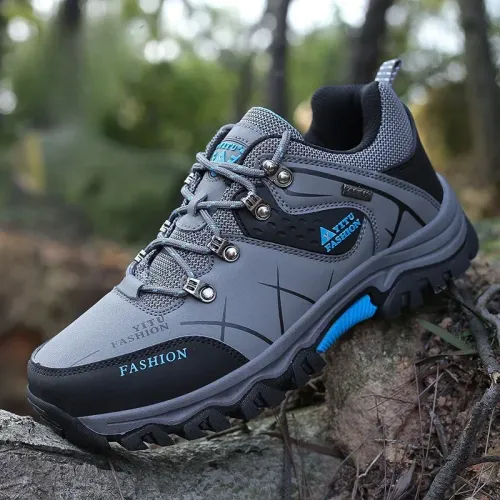 New men's sports hiking shoes 2026 men's anti slip training shoes leather outdoor