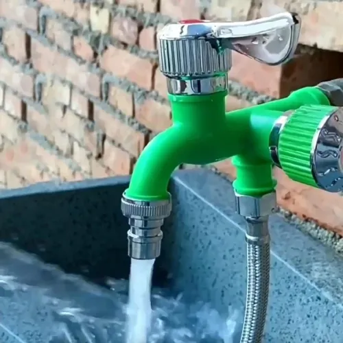 Dual-Head Washer Faucet With One Inlet And Two Outlets Sturdy Antifreeze Faucet Splitter Easy Installation Garden Hose Splitter