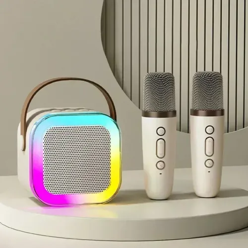 Bluetooth K12 Karaoke Machine Portable 5.3 PA Speaker System with 1-2 Wireless Microphones Home Family Singing