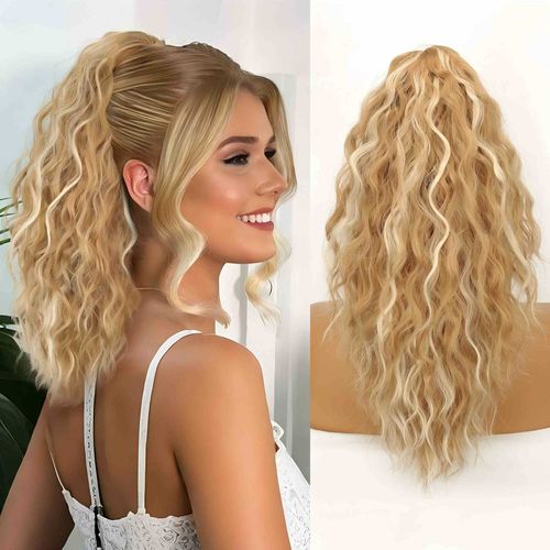 Women's wig curly wave hair extension ponytail hair extension