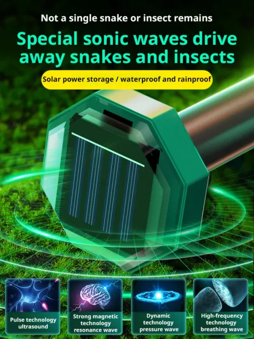 Solar Garden Bird Repeller Outdoor Snake and Mouse Repeller Spiral Ultrasonic Repeller Outdoor Sensor Repellent Device