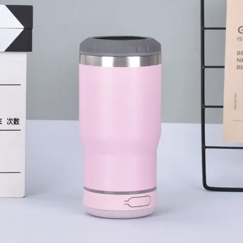 14oz double layer car cup Bluetooth speaker beer thermos stainless steel beer cooling cup vacuum flask