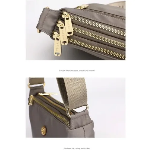 Minimalist Large-Capacity Nylon Shoulder and Crossbody Bag Layered Nylon Shoulder Adjustable Bag Color-Block Travel Tote