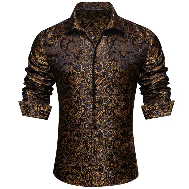 Black and Gold Paisley Shirt – Affordable Luxury Style