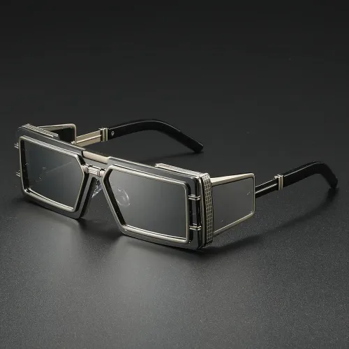 Punk Sunglasses Men Square Sun Glasses Designer T-show Party Eyewear Unisex Fashion Heavy Metal Luxury Shades